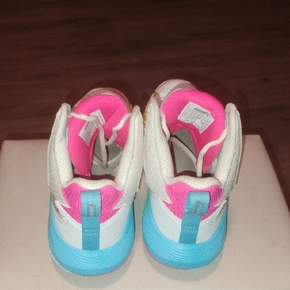Moolah Girls High-Top Sneakers - White, Pink, Yellow Size 6.5y - Picture 4 of 11